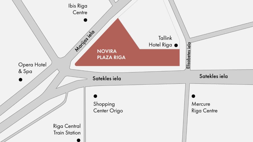 Novira Plaza Riga Atrašanās vieta